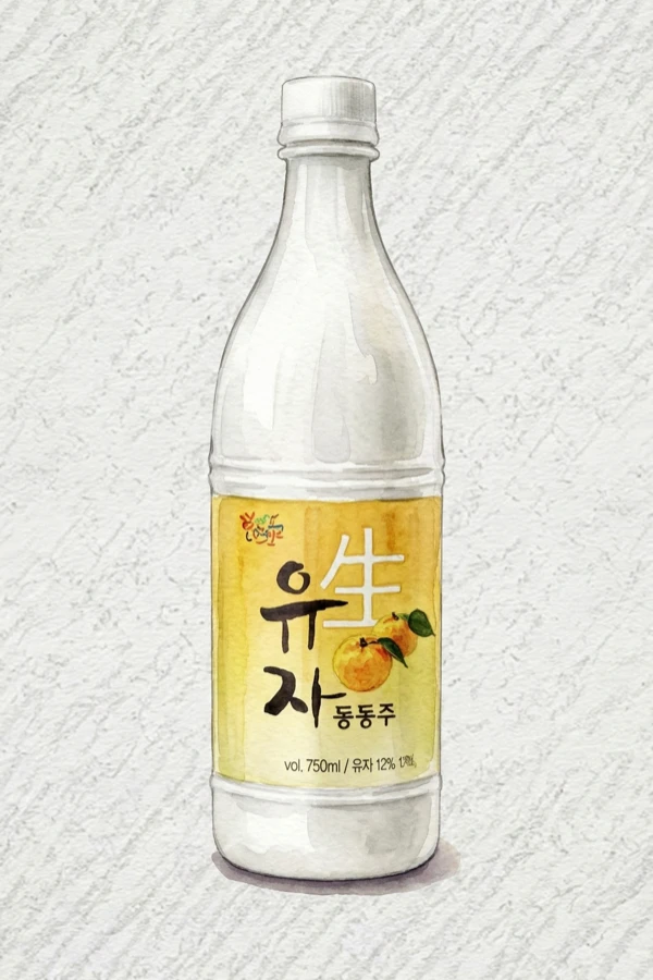 Haengun Fresh Yuzu Dongdongju — Makgeolli, from Gyeongsangnam, 6%