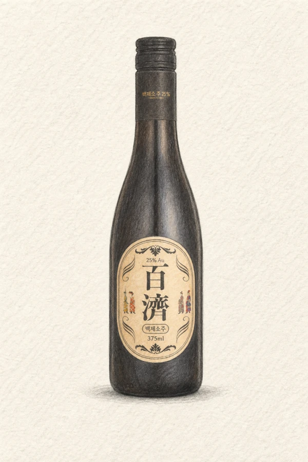 Baekje Soju - Korean Soju, Jeonbuk, 25% ABV, 375ml. Clean, Smooth