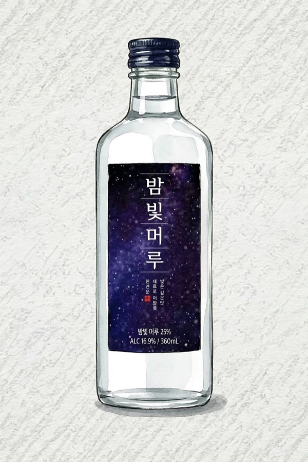 パムピッ山葡萄 - 伝統焼酎（ソジュ）, 全羅北道（チョンブク）, 16.9% ABV, 360ml. クリーン, まろやか