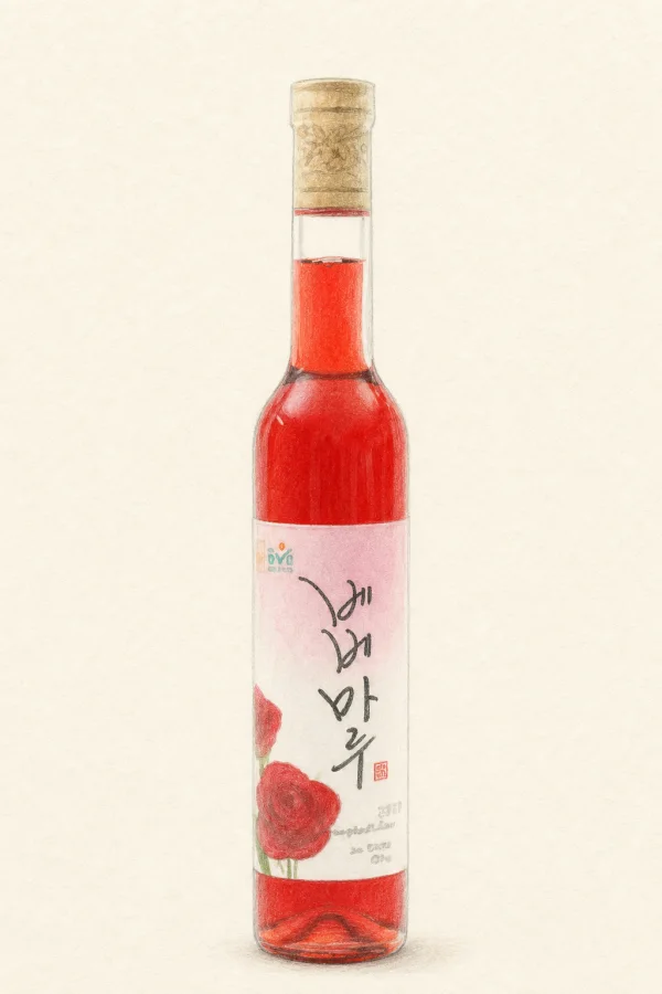 베베마루 캠밸로제 - 과실주, 충북, 12% ABV, 375ml. 과일향, 달콤한