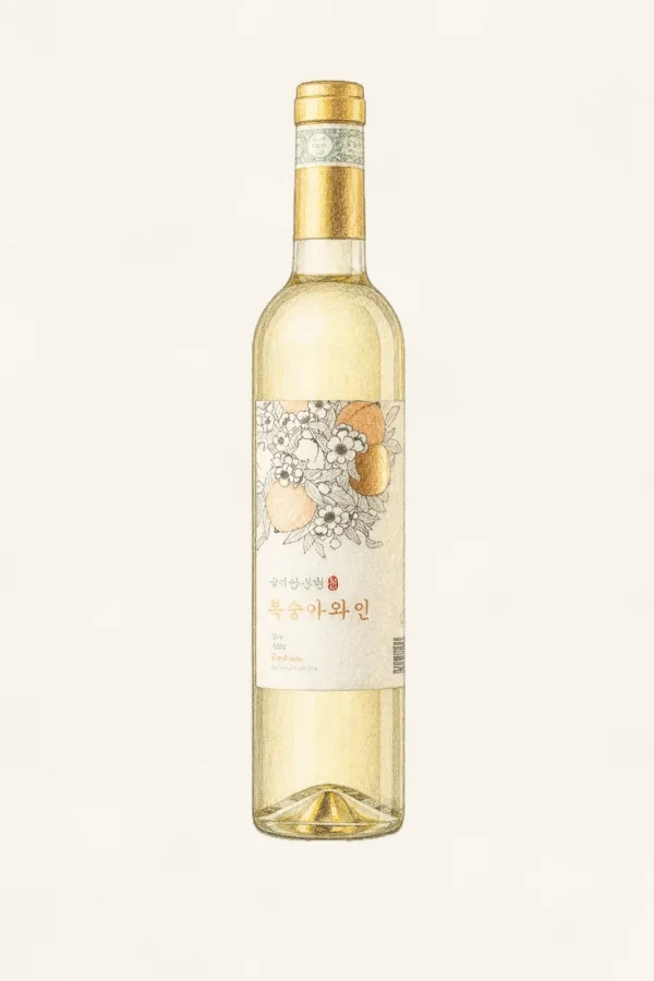 복숭아와인 - 과실주, 세종, 12% ABV, 500ml. 과일향, 달콤한