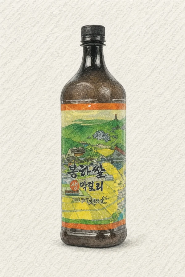 Bongha Rice Fresh Makgeolli - Korean Makgeolli, Gyeongsangnam, 6% ABV, 750ml. Consistent, Lactic-mild