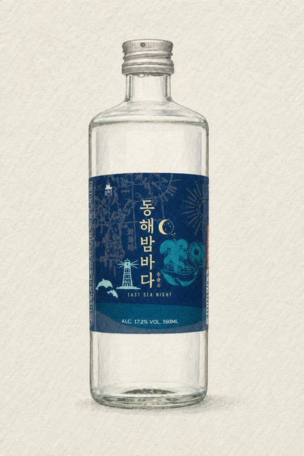 Chamjuga East Sea Night Sea - Korean Soju, from Jeonbuk, 17.2%