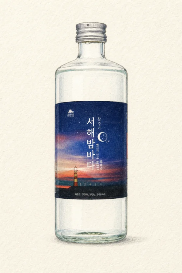 Chamjuga West Sea Night Sea - Korean Soju, from Jeonbuk, 17.1%