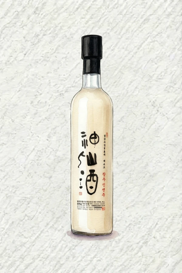 청주신선주탁주 - 막걸리, 충북, 10% ABV, 500ml. 크리미한, 달콤한