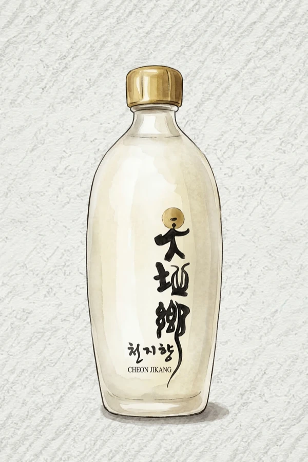 천지향 증류주 - 청주, 전남, 40% ABV, 500ml. 깔끔한, 부드러운