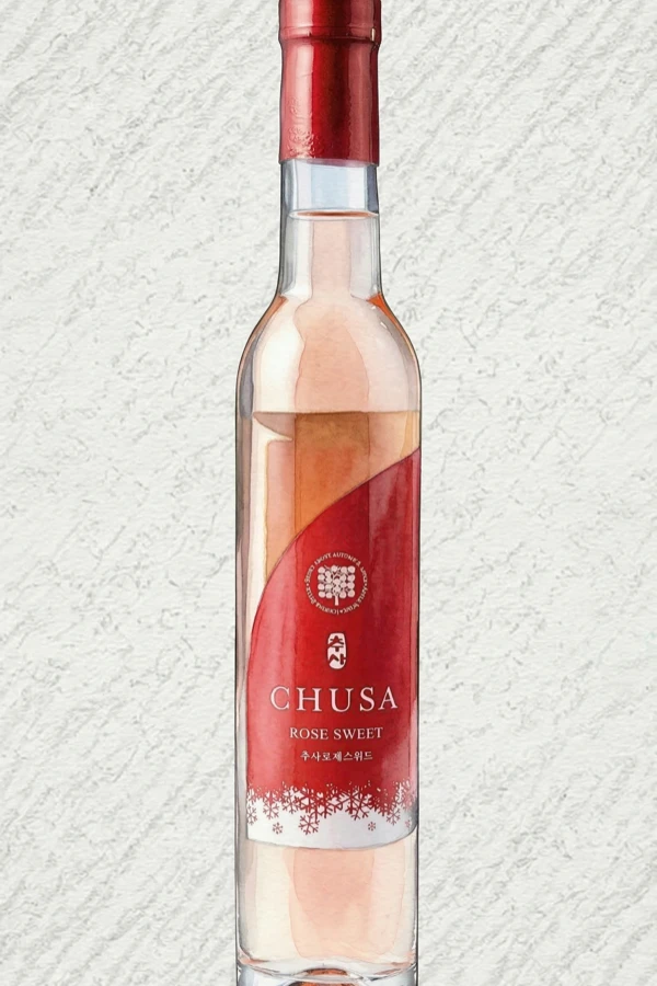 Chusa Rose - Korean Fruit Wine, Chungcheongnam, 12% ABV, 375ml. Fruity, Sweet