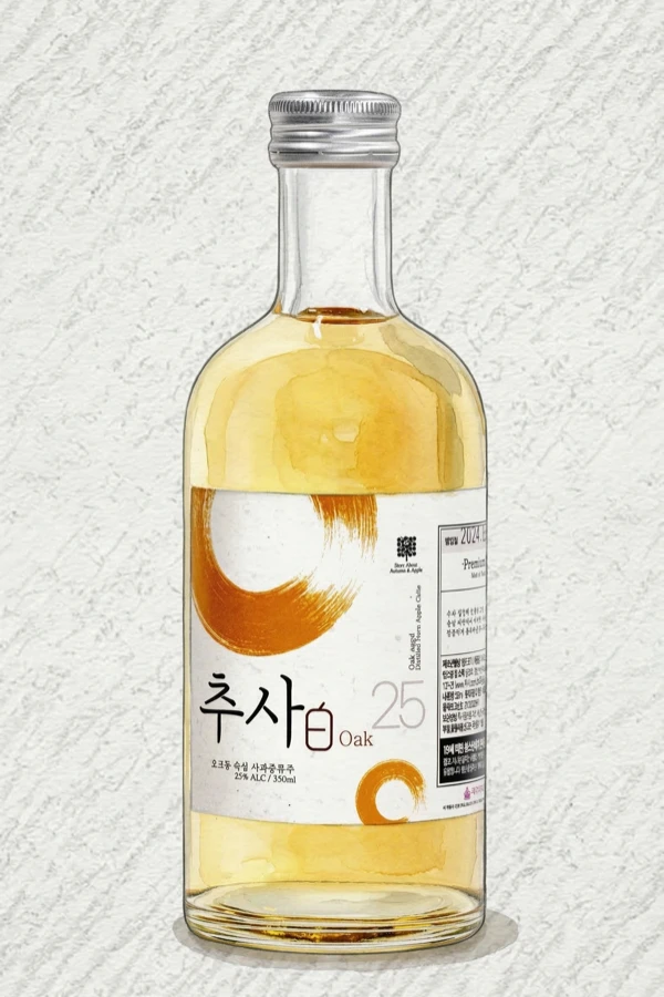 Chusa Baek 25 - Korean Soju, Chungcheongnam, 25% ABV, 350ml. Clean, Smooth