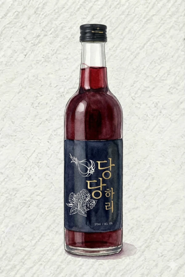 ダンダンハリ - 果実酒, 慶尚北道（キョンブク）, 15% ABV, 375ml. フルーティ, 甘い