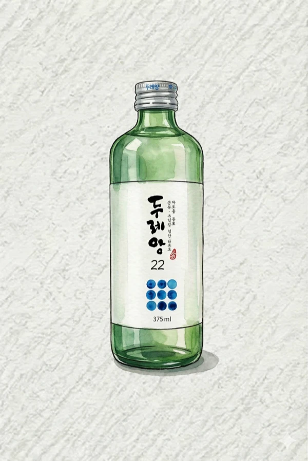 Dureang 22 - Korean Soju, Chungcheongnam, 22% ABV, 375ml. Clean, Smooth