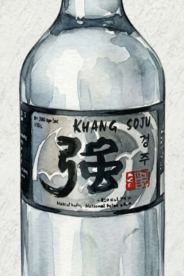 Gangju - Korean Soju, Chungcheongnam, 50% ABV, 200ml. Clean, Smooth