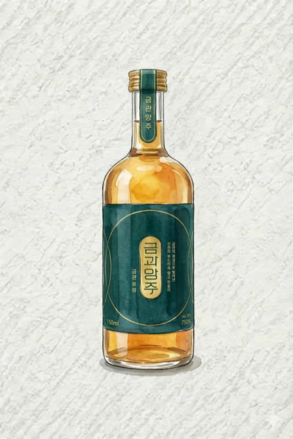 금과 명주 - 소주, 경북, 40% ABV, 750ml. 깔끔한, 향긋한