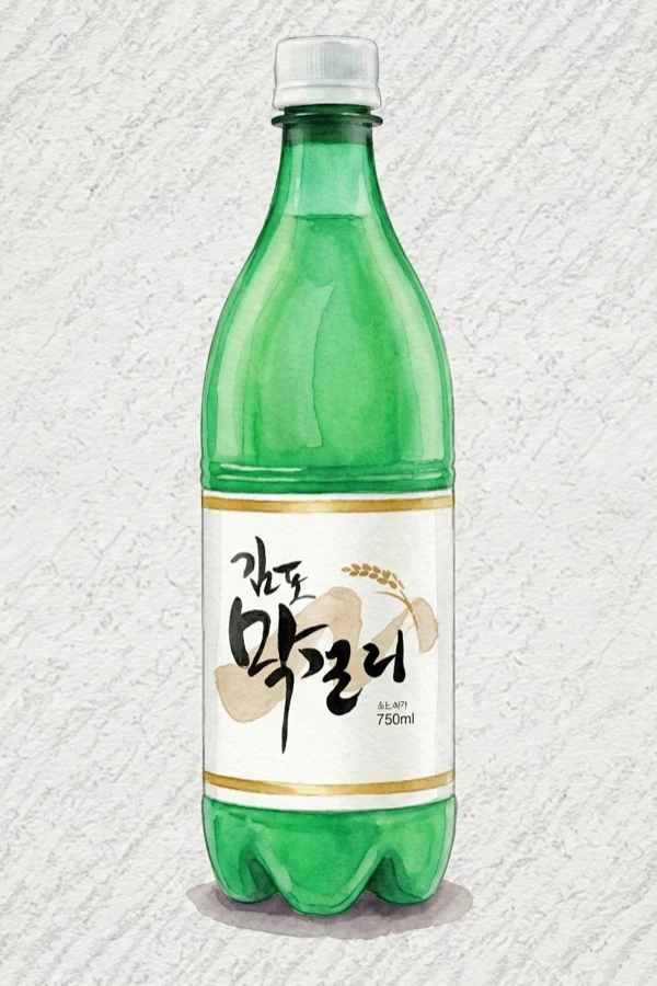 Gimpo Makgeolli - Korean Makgeolli, Gyeonggi, 6% ABV, 750ml. Short-grain rice clarity, Light sourdough nuruk edge, Grain-derived slow sweetness, Slightly dry clean finish