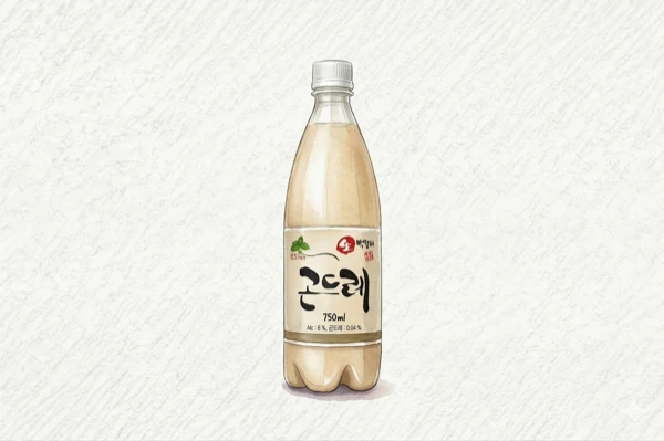 ゴンドレ生マッコリ - マッコリ, 江原道（カンウォンド）, 6% ABV, 750ml. クリーミー, 甘い