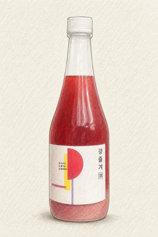 Just Enjoy - Korean Makgeolli, Seoul, 8% ABV, 600ml. Pomegranate-tart, Peppery-saison