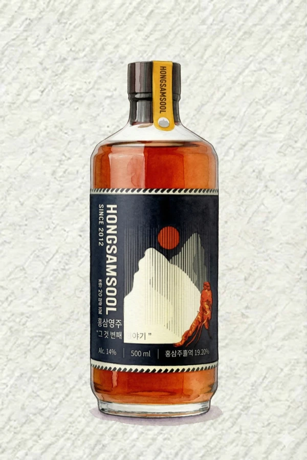 홍삼명주 - 기타, 충북, 14% ABV, 375ml. 부드러운, 균형잡힌