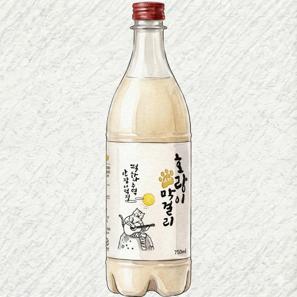 Horangi Fresh Makgeolli - Korean Makgeolli, Gyeonggi, 6% ABV, 750ml. White grape and honeydew floral bouquet, Lactic base with fruity lift, Erythritol-light creamy sweetness, Bright crisp texture, Lingering aromatic floral tail