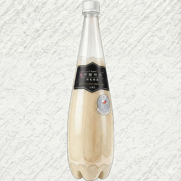 이화백주 순탁주 - 막걸리, 경남, 6% ABV, 940ml. 연유와 쌀가루 향, 은은한 캐러멜 단맛, 우유빛 부드러운 중간 바디, 부드럽고 친근한 단맛, 짧고 친근한 피니시