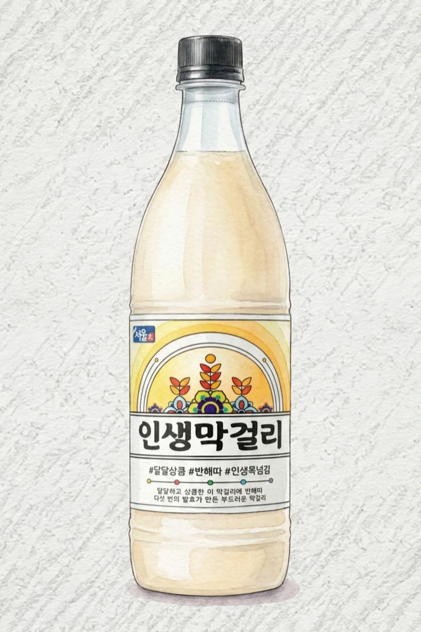 In Fresh Makgeolli - Korean Makgeolli, Chungcheongbuk, 5% ABV, 750ml. Toasted cereal and malt syrup, Caramel corn whiff, Airy soft body barely alcoholic, Straightforward maltooligosaccharide sweetness, Very short clean finish