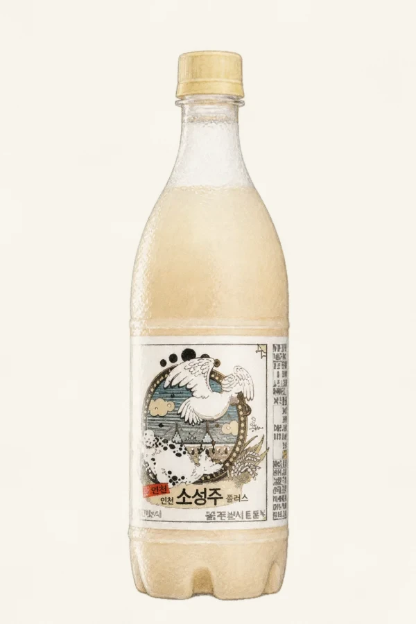 인천 소성주 플러스 - 막걸리, 인천, 6% ABV, 750ml. 크리미한, 달콤한
