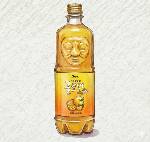 済州柑橘酒 ギュルロマン - 果実酒, 済州（チェジュ）, 7% ABV, 750ml. フルーティ, 甘い
