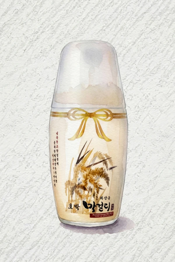 Jijangsu Hobak Makgeolli - Korean Makgeolli, Gangwon, 6% ABV, 550ml. Mineral-rich water, Silky mouthfeel, Gourd-like sweetness, Creamy nuruk grain