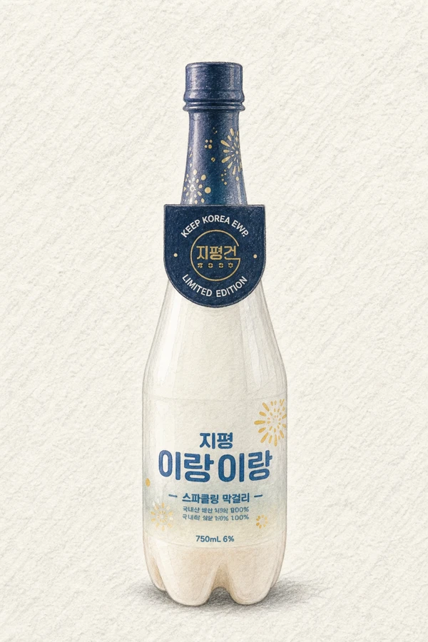 Jipyeong Irang Irang - Korean Makgeolli, Gyeonggi, 5% ABV, 750ml. Herbal, Lemon zest