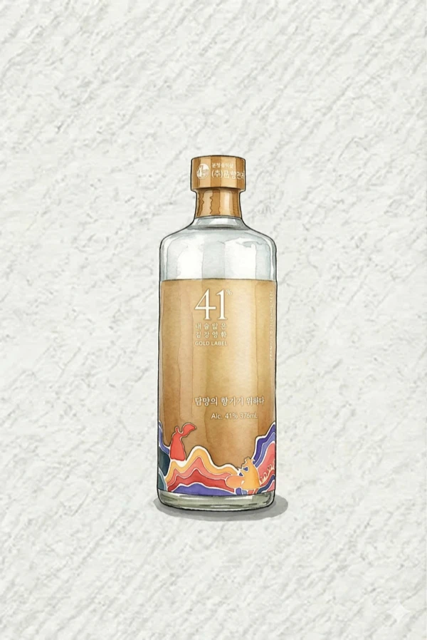 ジュッヒャン41 - 伝統焼酎（ソジュ）, 全羅南道（チョンナム）, 41% ABV, 375ml. はちみつ, クリーン