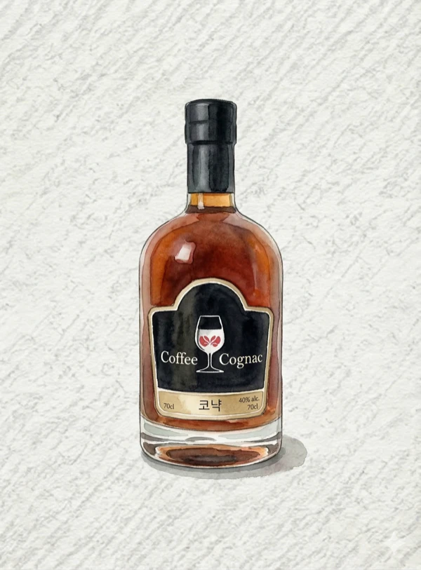コーヒーニャック - 伝統焼酎（ソジュ）, 済州（チェジュ）, 40% ABV, 200ml. クリーン, まろやか