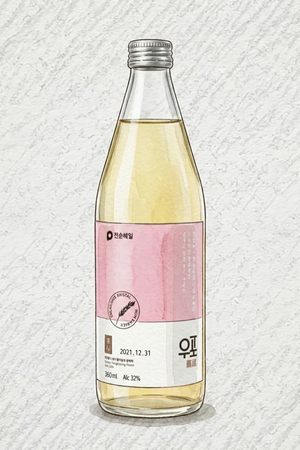 맑은내일 우포 - 청주, 경남, 12% ABV, 325ml. 카라멜화된 양파, 실키한 옥수수 전분, 감칠맛의 저류, 속삭이는 듯한 미네랄