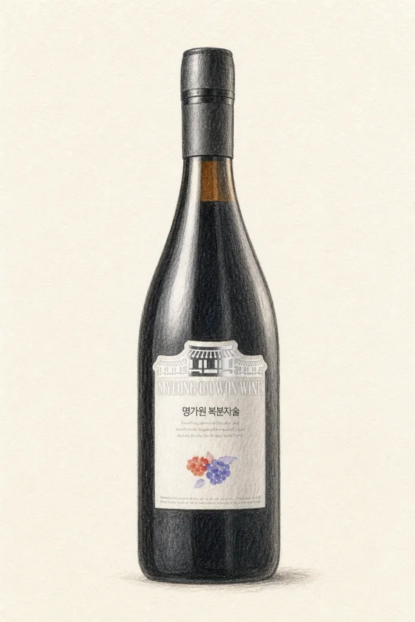 Myeonggawon Black Raspberrysul - Korean Fruit Wine, Gyeongsangnam, 16% ABV, 750ml. Fruity, Sweet