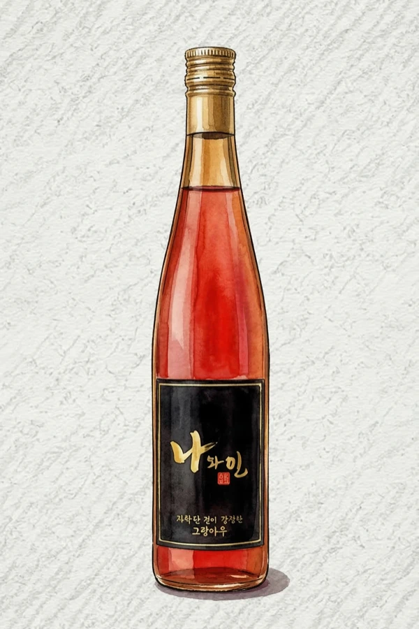 ナ・ワイン - 果実酒, 慶尚北道（キョンブク）, 10% ABV, 500ml. フルーティ, 甘い