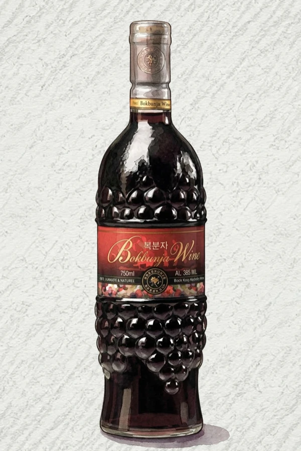 ネイジャンサン覆盆子酒 紙筒1号 - 果実酒, 全羅北道（チョンブク）, 16% ABV, 700ml. フルーティ, 甘い