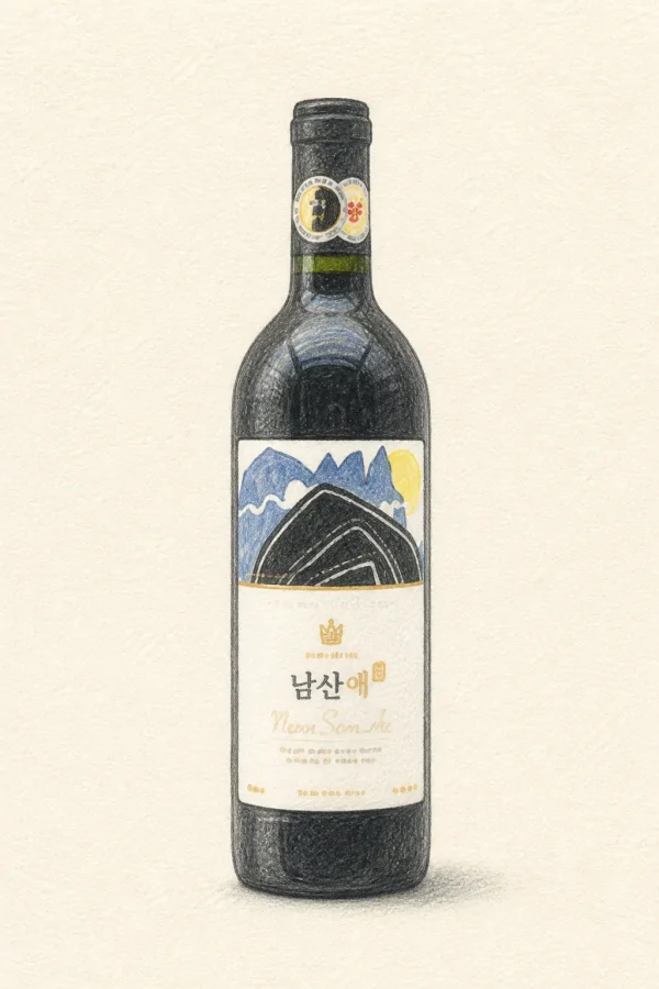 Namsanae Poteu Wine - Korean Fruit Wine, Gyeongsangbuk, 18.5% ABV, 750ml. Fruity, Sweet