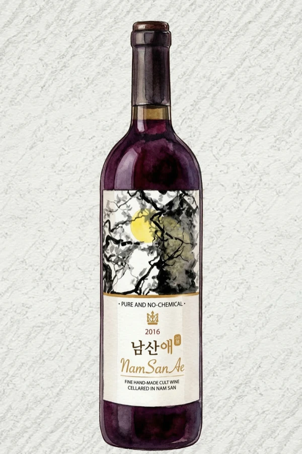 Namsanae Redeu Wine - Korean Fruit Wine, Gyeongsangbuk, 14% ABV, 750ml. Fruity, Sweet