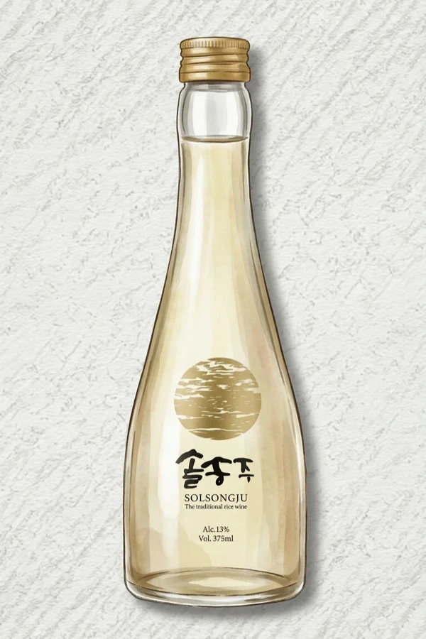 ソルソン酒 - 清酒（チョンジュ）, 慶尚南道（キョンナム）, 13% ABV, 375ml. クリーン, 松の香り