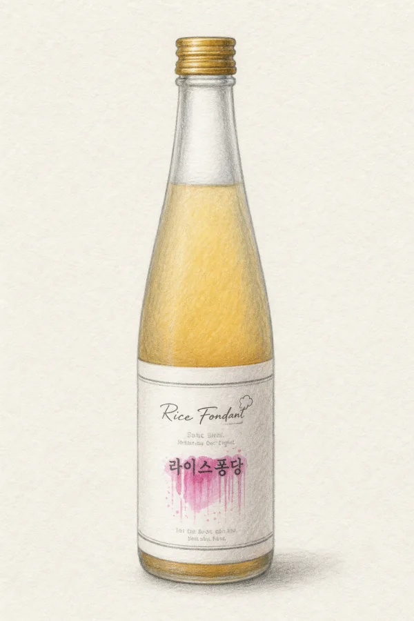 Rice Pongdang - Korean Cheongju, Busan, 13% ABV, 500ml. Dried chrysanthemum, Toasted sesame, Peppery epimedium warmth, Velvety licorice finish
