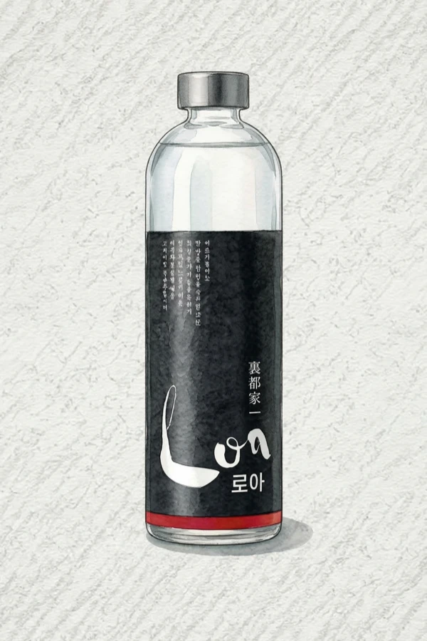 로아40 옐로우 - 소주, 경기, 40% ABV, 350ml. 깔끔한, 부드러운