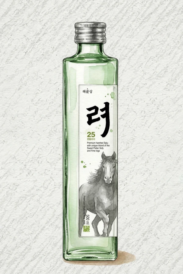 リョ - 伝統焼酎（ソジュ）, 江原道（カンウォンド）, 25% ABV, 375ml. クリーン, まろやか