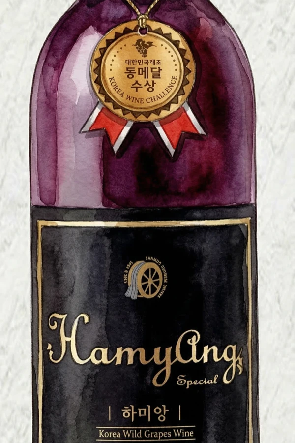 San Wild Grape Wine Gipeunmas Deurai - Korean Fruit Wine, Gyeongsangnam, 12% ABV, 750ml. Fruity, Sweet