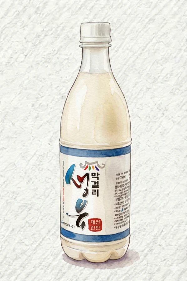 Sanmak Freshyu Makgeolli - Korean Makgeolli, Daejeon, 6% ABV, 750ml. Bready, Even-keeled