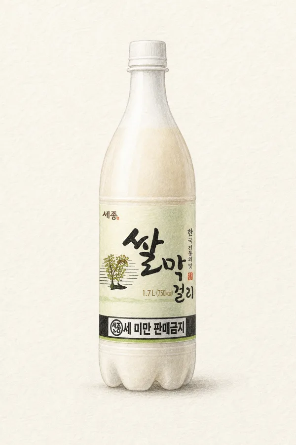 Sejong Rice Makgeolli - Korean Makgeolli, Chungcheongbuk, 6% ABV, 750ml. Restrained sweetness, Even-keeled texture, Clean exit, Soft grain