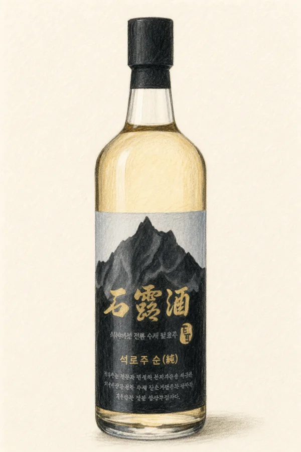 Seokroju - Korean Traditional Drink, Daejeon, 13% ABV, 720ml. Damp forest floor, Dried porcini, Dashi-like umami, Earthy mineral tail