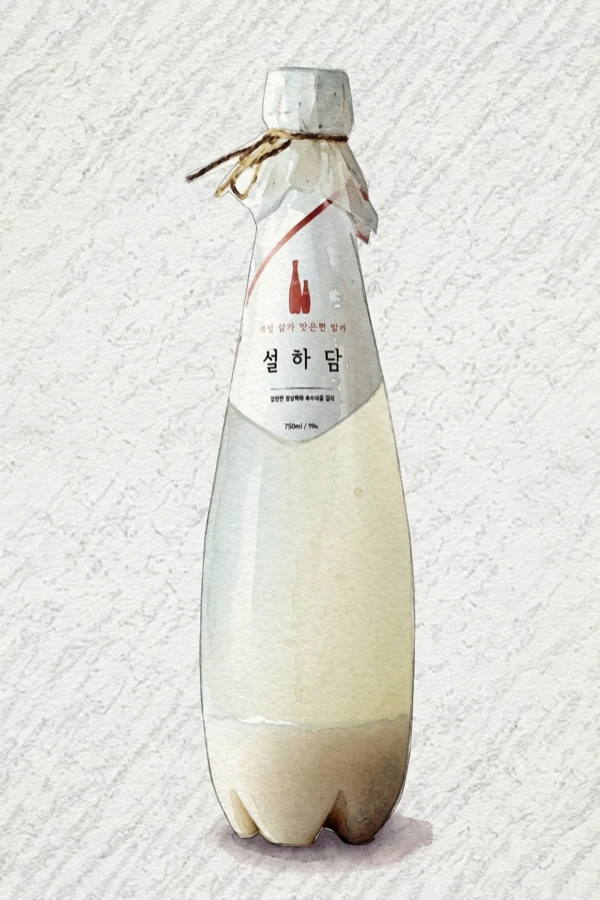 Seolhadam - Korean Makgeolli, Busan, 8% ABV, 950ml. Carbonated-crisp, Mineral