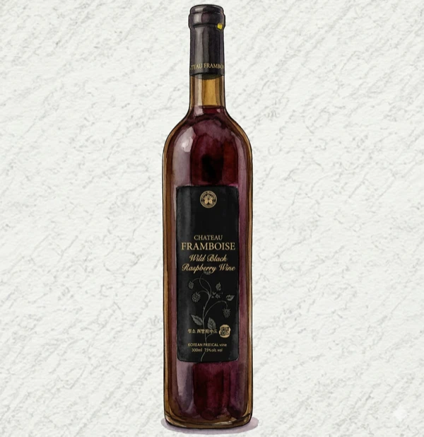 禅雲山 覆盆子ワイン - 果実酒, 全羅北道（チョンブク）, 13% ABV, 300ml. フルーティ, 甘い