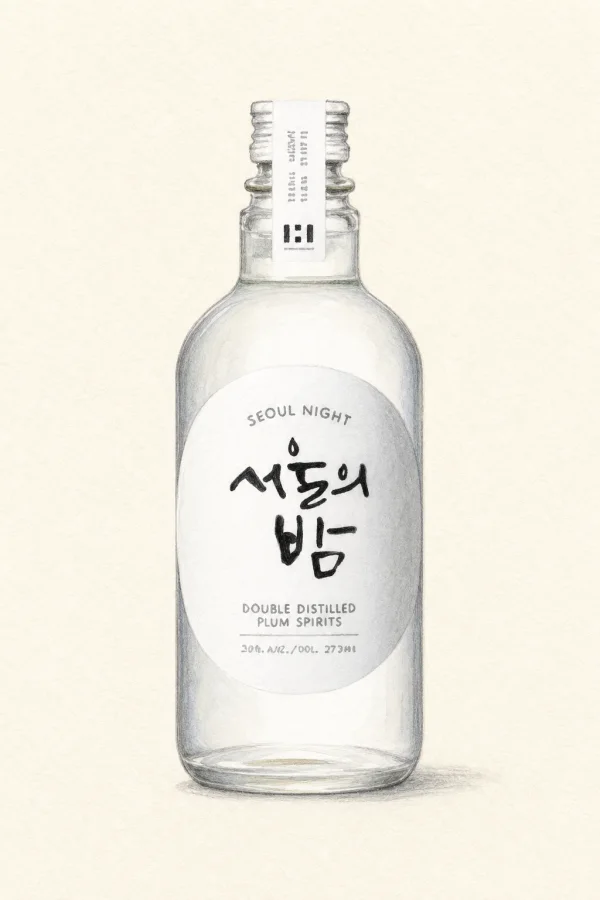 Night of Seoul - Korean Soju, Seoul, 25% ABV, 375ml. Honey, Clean