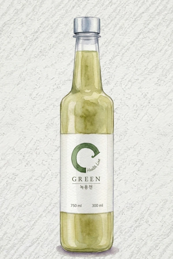 Cグリーンマッコリ - マッコリ, ソウル, 12% ABV, 500ml. 新鮮なケールの葉と乾燥ヨモギ, お粥ベースに加わった露草の香り, 中盤に感じる青々しい甘苦さ, ミディアムフルのクリーミーなボディ, ドライなハーブの余韻