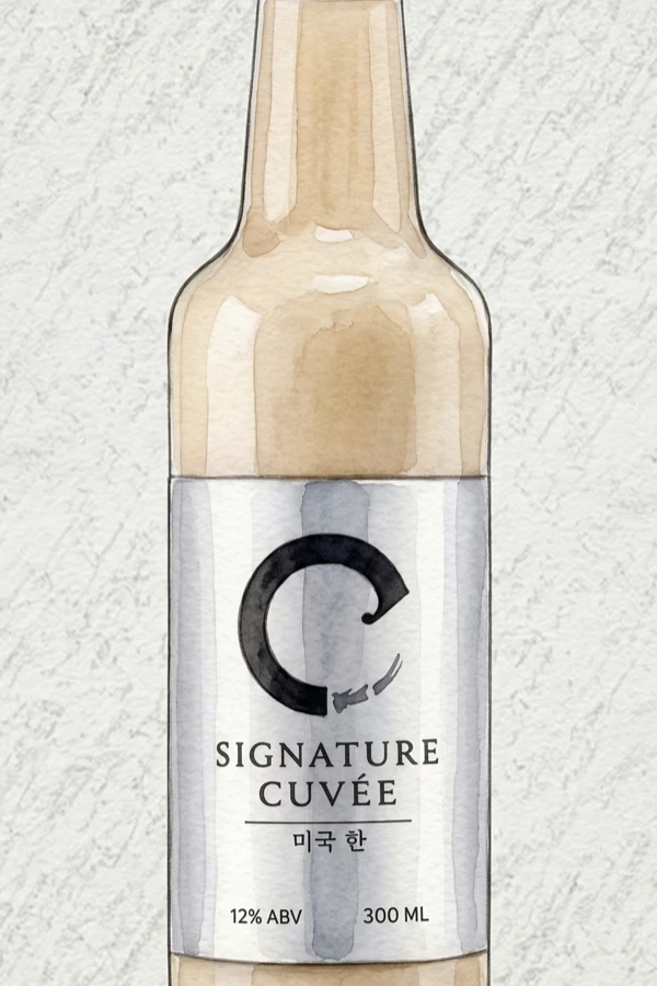 Cマッコリ シグネチャーキュベ - マッコリ, ソウル, 12% ABV, 500ml. ジュニパーハーブ, ドライフルーツ