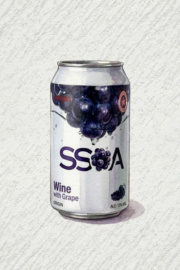 SSOA-葡萄 - 果実酒, 京畿道（キョンギド）, 5% ABV, 355ml. フルーティ, 甘い