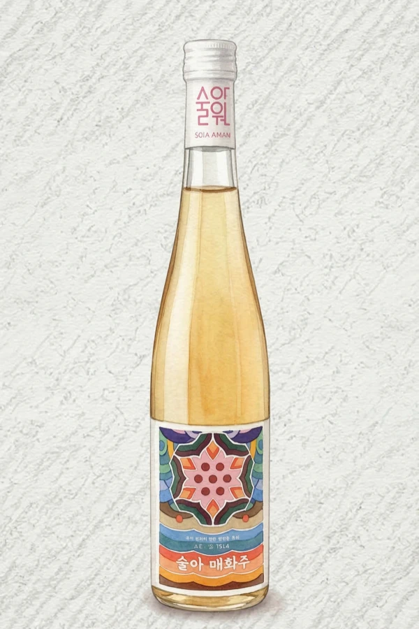 술아 매화주 - 기타, 경기, 15% ABV, 375ml. 매화의 새콤함, 쌀가루, 아몬드 껍질의 쌉쌀함, 드라이한 꽃향 피니시